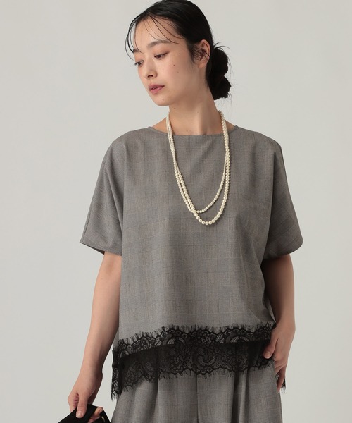 Elura（エルーラ）の「映えラクレースプルオーバー/1068030（Tシャツ/カットソー・レディース・ストライプ/チェック/ネイビー・FREE）」の19枚目の写真
