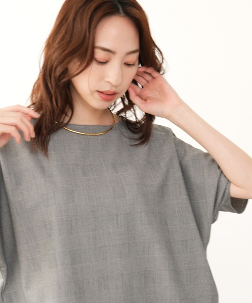 Elura（エルーラ）の「映えラクレースプルオーバー/1068030（Tシャツ/カットソー・レディース・ストライプ/チェック/ネイビー・FREE）」の8枚目の写真