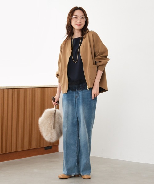 Elura（エルーラ）の「映えラクレースプルオーバー/1068030（Tシャツ/カットソー・レディース・ストライプ/チェック/ネイビー・FREE）」の13枚目の写真