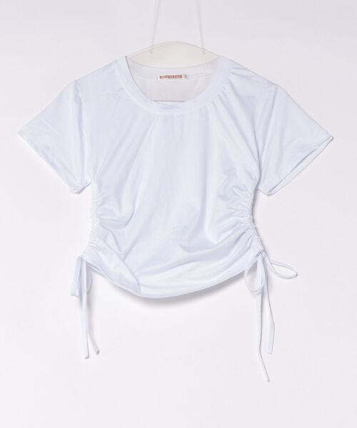 NinaetLina(ニナエリナ)の「シャーリング無地Tシャツ(Tシャツ/カットソー・レディース・ホワイト/ブラック・FREE)」の13枚目の写真