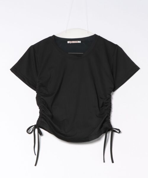 NinaetLina(ニナエリナ)の「シャーリング無地Tシャツ(Tシャツ/カットソー・レディース・ホワイト/ブラック・FREE)」の14枚目の写真