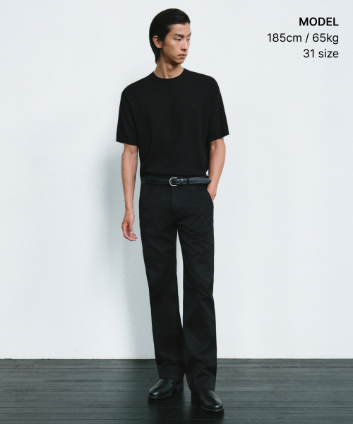 MUSINSA STANDARD（ムシンサスタンダード）の「[JAPAN Fabric][プラス] アセンティックチノパンツ [ブラック]（その他パンツ・メンズ・その他・26/27/28/29/30/31/32/33/34/36/38/40/42）」の6枚目の写真