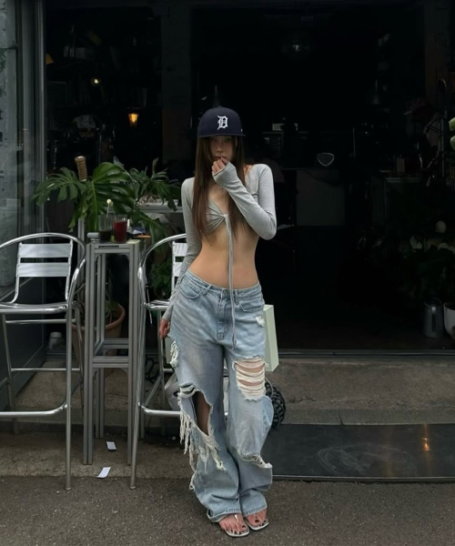 PROJECT WAVE(プロジェクトウェーブ)の「VINTAGE WIDE PANTS-DENIM(デニムパンツ・レディース・ブルー・MEDIUM/LARGE/SMALL)」の5枚目の写真