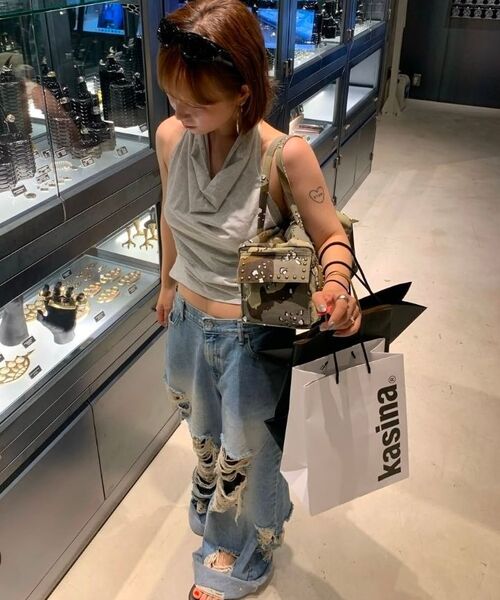 PROJECT WAVE(プロジェクトウェーブ)の「VINTAGE WIDE PANTS-DENIM(デニムパンツ・レディース・ブルー・MEDIUM/LARGE/SMALL)」の9枚目の写真