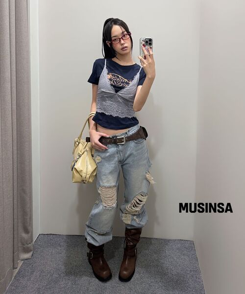 PROJECT WAVE(プロジェクトウェーブ)の「VINTAGE WIDE PANTS-DENIM(デニムパンツ・レディース・ブルー・MEDIUM/LARGE/SMALL)」の10枚目の写真