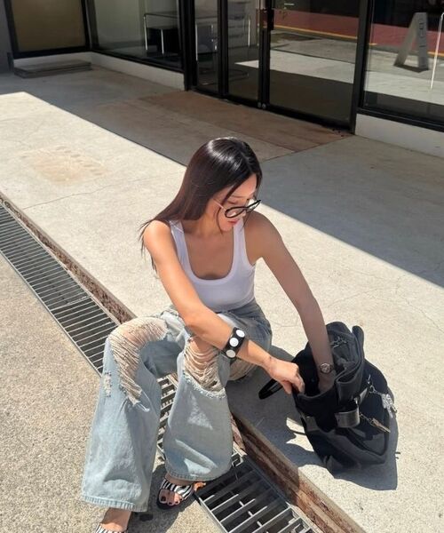 PROJECT WAVE(プロジェクトウェーブ)の「VINTAGE WIDE PANTS-DENIM(デニムパンツ・レディース・ブルー・MEDIUM/LARGE/SMALL)」の11枚目の写真