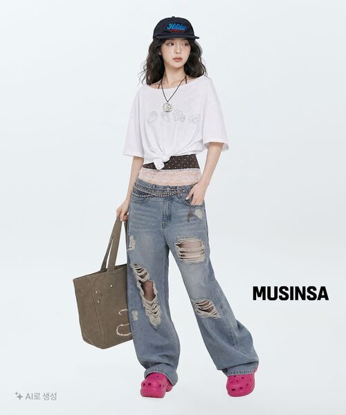 PROJECT WAVE(プロジェクトウェーブ)の「VINTAGE WIDE PANTS-DENIM(デニムパンツ・レディース・ブルー・MEDIUM/LARGE/SMALL)」の15枚目の写真