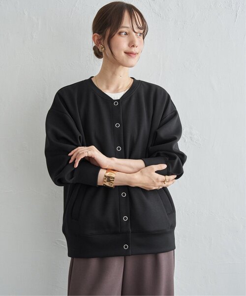 ikka(イッカ)の「GOKU楽 リブダンボールカーディガン【親子コーデ】(カーディガン/ボレロ・レディース・ブラック/ベージュ/オリーブ/モカ・M/L/S)」の11枚目の写真