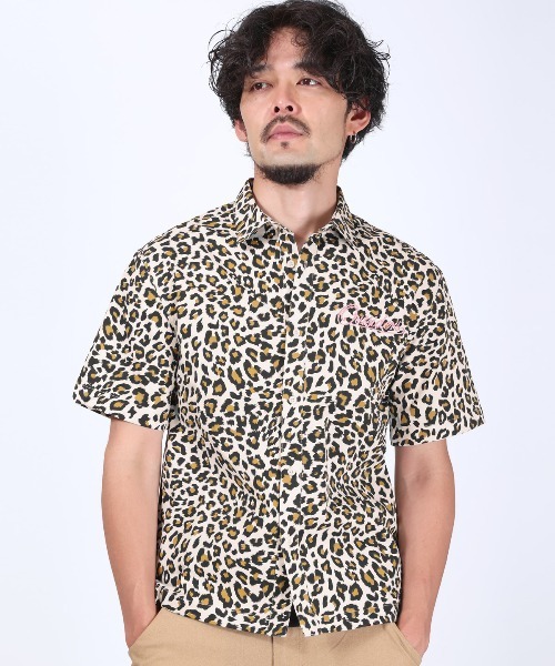 LUXSTYLE(ラグスタイル)の「ヒョウ柄半袖シャツ(シャツ/ブラウス・メンズ・ピンク/アイボリー・L/M)」の11枚目の写真