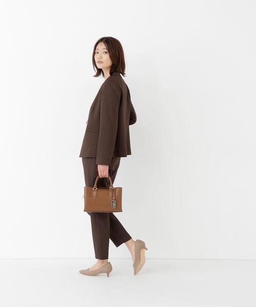 NATURAL BEAUTY BASIC(ナチュラルビューティーベーシック)の「【マシンウォッシャブル】ウーステッドライク SETUPノーカラージャケット(ノーカラージャケット・レディース・チャコールグレー/ベージュ/ダークブラウン・SMALL/MEDIUM/LARGE)」の8枚目の写真