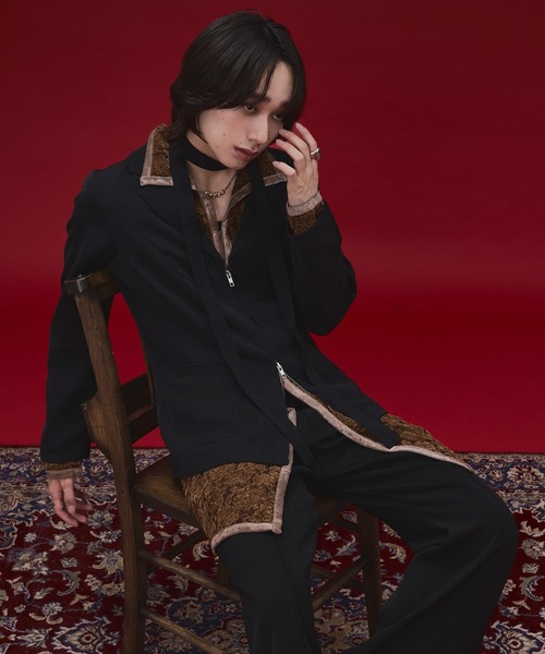 Ellno Loset(エルノロゼット)の「【SEME】velours flower lace gown shirt(シャツ/ブラウス・メンズ・ブラック/ネイビー/ブラウン・MEDIUM/SMALL/LARGE)」の12枚目の写真