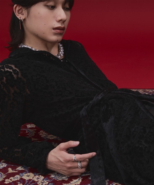 Ellno Loset(エルノロゼット)の「【SEME】velours flower lace gown shirt(シャツ/ブラウス・メンズ・ブラック/ネイビー/ブラウン・MEDIUM/SMALL/LARGE)」の14枚目の写真