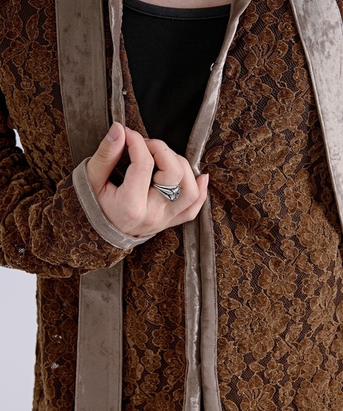 Ellno Loset(エルノロゼット)の「【SEME】velours flower lace gown shirt(シャツ/ブラウス・メンズ・ブラック/ネイビー/ブラウン・MEDIUM/SMALL/LARGE)」の18枚目の写真