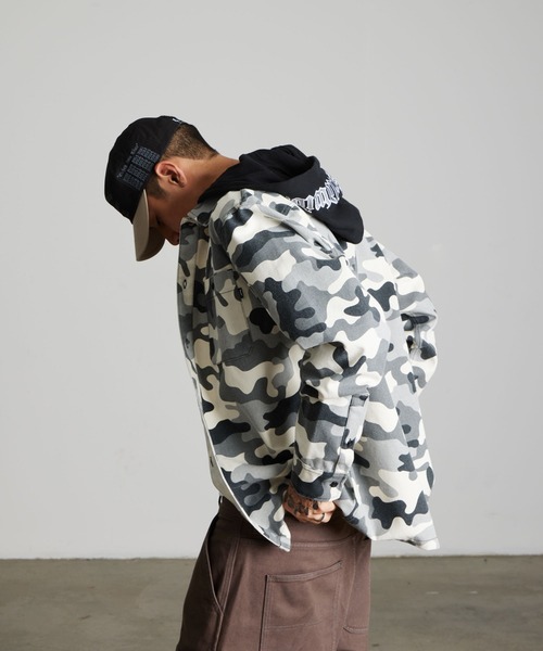 HUF(ハフ)の「OLYMPIA CAMO HOODED OVERSHIRT(シャツ/ブラウス・メンズ・カモフラージュ・XXL/XL/L/M/S)」の2枚目の写真