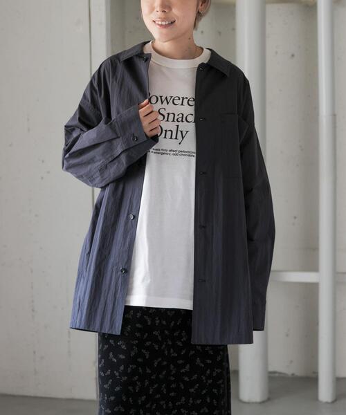 FORK&SPOON（フォークアンドスプーン）の「FORK&SPOON　コットンナイロンシャツジャケット（シャツ/ブラウス・レディース・アイボリー/ブラウン/チャコールグレー・1）」の13枚目の写真