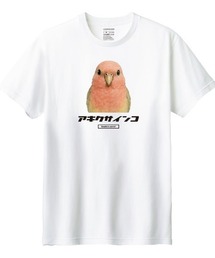 Moftique(モフティック) 半袖Tシャツ アキクサインコ インコ ペット アニマル プリント トップス カットソー メンズ ユニセックス
