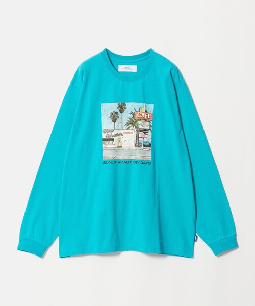 NICE WEATHER(ナイスウェザー)の「<NICE WEATHER>サンリット ロングスリーブ Tシャツ(Tシャツ/カットソー・メンズ・ターコイズブルー系/ホワイト/ワイン・L/S/M)」の1枚目の写真