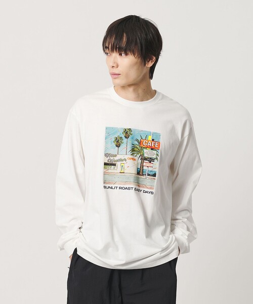 NICE WEATHER(ナイスウェザー)の「<NICE WEATHER>サンリット ロングスリーブ Tシャツ(Tシャツ/カットソー・メンズ・ターコイズブルー系/ホワイト/ワイン・L/S/M)」の2枚目の写真