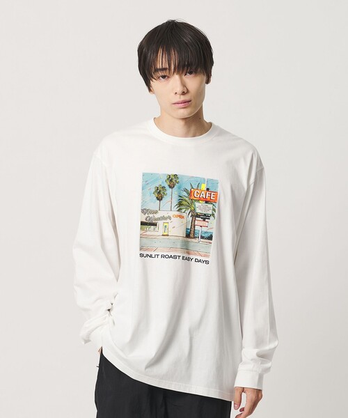 NICE WEATHER(ナイスウェザー)の「<NICE WEATHER>サンリット ロングスリーブ Tシャツ(Tシャツ/カットソー・メンズ・ターコイズブルー系/ホワイト/ワイン・L/S/M)」の4枚目の写真