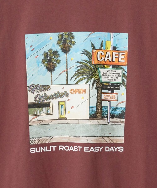 NICE WEATHER(ナイスウェザー)の「<NICE WEATHER>サンリット ロングスリーブ Tシャツ(Tシャツ/カットソー・メンズ・ターコイズブルー系/ホワイト/ワイン・L/S/M)」の13枚目の写真