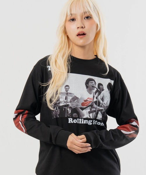 JACKROSE(ジャックローズ)の「B-TRS-Lips&Tongue フォト LSTEE(Tシャツ/カットソー・メンズ・ホワイト/ブラック・M/L)」の1枚目の写真