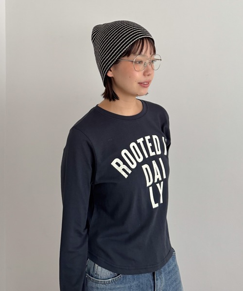 CANAL JEAN(キャナルジーン)の「El mar ボーダーリブニットビーニー(ニットキャップ/ビーニー・レディース・ベージュ/ブラック/チャコールグレー・ONE SIZE)」の11枚目の写真