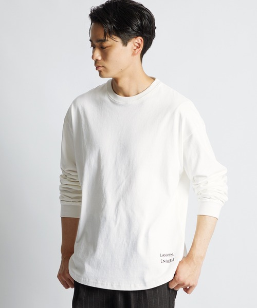 LANVIN en Bleu(ランバンオンブルー)の「8オンス ヘビーウェイト クルーネック ラウンドヘム ロンT(Tシャツ/カットソー・メンズ・ホワイト/ブルー/ブラック・52/46/48/50)」の1枚目の写真