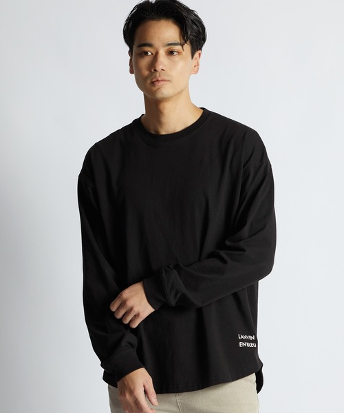LANVIN en Bleu(ランバンオンブルー)の「8オンス ヘビーウェイト クルーネック ラウンドヘム ロンT(Tシャツ/カットソー・メンズ・ホワイト/ブルー/ブラック・52/46/48/50)」の2枚目の写真