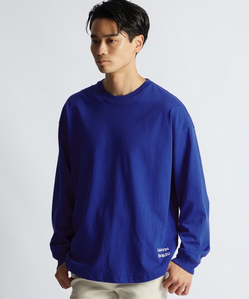 LANVIN en Bleu(ランバンオンブルー)の「8オンス ヘビーウェイト クルーネック ラウンドヘム ロンT(Tシャツ/カットソー・メンズ・ホワイト/ブルー/ブラック・52/46/48/50)」の9枚目の写真