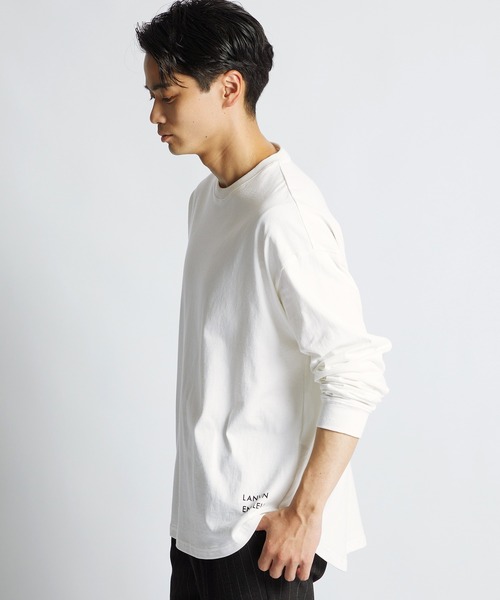 LANVIN en Bleu(ランバンオンブルー)の「8オンス ヘビーウェイト クルーネック ラウンドヘム ロンT(Tシャツ/カットソー・メンズ・ホワイト/ブルー/ブラック・52/46/48/50)」の10枚目の写真