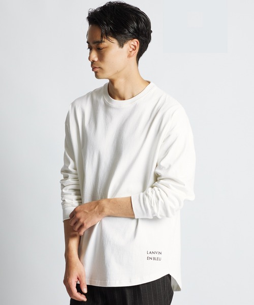 LANVIN en Bleu(ランバンオンブルー)の「8オンス ヘビーウェイト クルーネック ラウンドヘム ロンT(Tシャツ/カットソー・メンズ・ホワイト/ブルー/ブラック・52/46/48/50)」の5枚目の写真