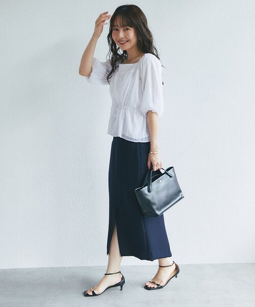 La boutique BonBon(ラブティックボンボン)の「ドットバルーンスリーブブラウス(シャツ/ブラウス・レディース・ライトグレー/オフホワイト・FREE)」の14枚目の写真