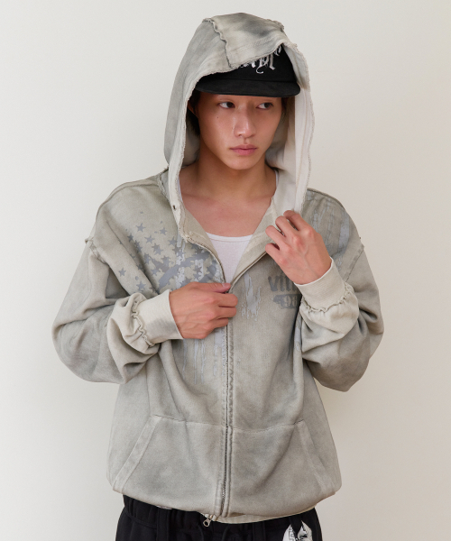 THEVINYLHOUSE（ザバイニルハウス）の「AMERICA HOODIE ZIP-UP BEIGE（パーカー・メンズ・その他・SMALL/MEDIUM/LARGE）」の4枚目の写真