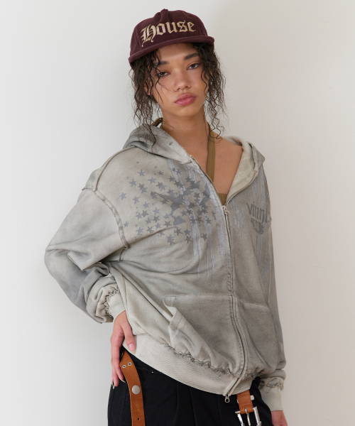 THEVINYLHOUSE（ザバイニルハウス）の「AMERICA HOODIE ZIP-UP BEIGE（パーカー・メンズ・その他・SMALL/MEDIUM/LARGE）」の8枚目の写真