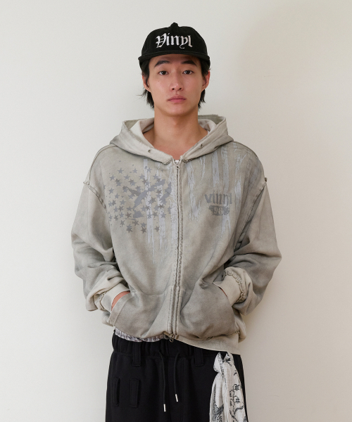 THEVINYLHOUSE（ザバイニルハウス）の「AMERICA HOODIE ZIP-UP BEIGE（パーカー・メンズ・その他・SMALL/MEDIUM/LARGE）」の10枚目の写真