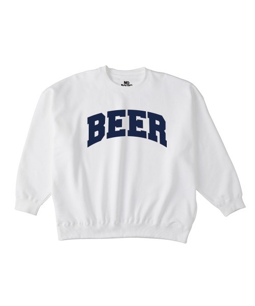 NOBOUND(ノーバウンド)の「NOBOUND(ノーバウンド) トレーナー メンズ スウェット ビッグシルエット BEER ビール リカー お酒 ロゴ プリント スウェットシャツ スエット プルオーバー トップス レディース ユニセックス(スウェット・メンズ・ホワイト/ブラック/ダークグリーン/ダークブルー・M/L/XL)」の2枚目の写真