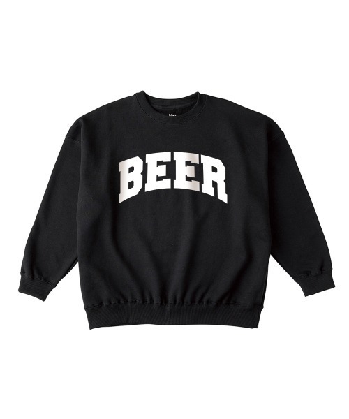 NOBOUND(ノーバウンド)の「NOBOUND(ノーバウンド) トレーナー メンズ スウェット ビッグシルエット BEER ビール リカー お酒 ロゴ プリント スウェットシャツ スエット プルオーバー トップス レディース ユニセックス(スウェット・メンズ・ホワイト/ブラック/ダークグリーン/ダークブルー・M/L/XL)」の1枚目の写真