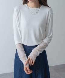 【ANNA LUNA】 一枚着にもレイヤードにも◎ 袖ドット チュール コンビ インナー