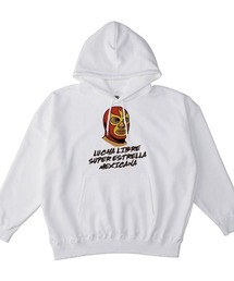 NOBOUND(ノーバウンド) プルパーカー メンズ スウェット ビッグシルエット レスラーイラスト ロゴ プリント プルオーバーパーカー フーディー スエット トップス レディース ユニセックス