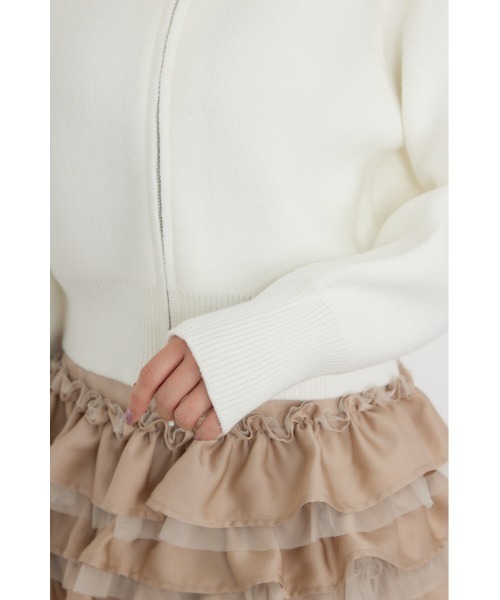 rienda(リエンダ)の「フェイクファーフーディニットカーディガントップス 秋服 冬服(ニット/セーター・レディース・ブラック/ホワイト/ブルー・FREE)」の14枚目の写真