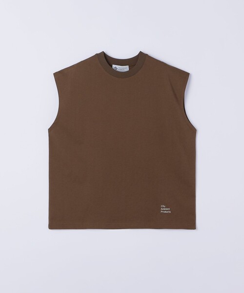 City Ambient Products(シティアンビエントプロダクツ)の「WEB限定|スリーブ レス ロゴ Tシャツ(Tシャツ/カットソー・メンズ・ホワイト/ブラック/ブラウン・SMALL/MEDIUM/LARGE)」の3枚目の写真