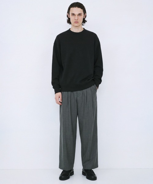 UNITED TOKYO(ユナイテッドトウキョウ)の「【新作】SUPER110S WOOL ストライプベルテッドスラックス |防シワ/防臭/ウォッシャブル/ベルト付き/タック/ウエスト調節(その他パンツ・メンズ・ネイビー/ダークグレー・1/2)」の4枚目の写真