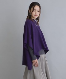 【セットアイテム】 ポンチョ+リブニットアンサンブル