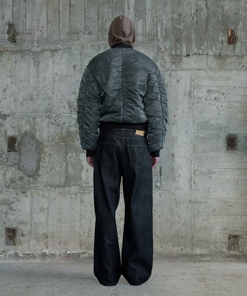 Regen Glanz(レーゲングランツ)の「vintage wash double-breasted bomber jacket / ヴィンテージウオッシュダブルブレストボンバージャケット(MA-1・メンズ・カーキ/グレー・MEDIUM/SMALL/LARGE)」の19枚目の写真