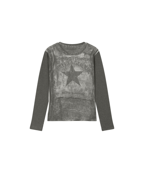DOGMA EHKS(ドグマ エックス)の「TROMPE L `OEIL RUGGED LONG SLEEVE KHAKI(Tシャツ/カットソー・レディース・その他・FREE)」の3枚目の写真
