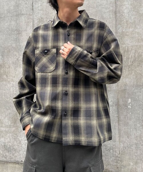 CIAOPANIC(チャオパニック)の「ヘビーネルチェックシャツ(シャツ/ブラウス・メンズ・ブラック/イエロー/ネイビー・FREE)」の4枚目の写真