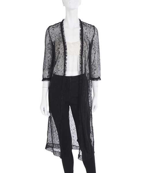EATME(イートミー)の「レースマキシジレ(カーディガン/ボレロ・レディース・オフホワイト/ブラック・FREE)」の4枚目の写真