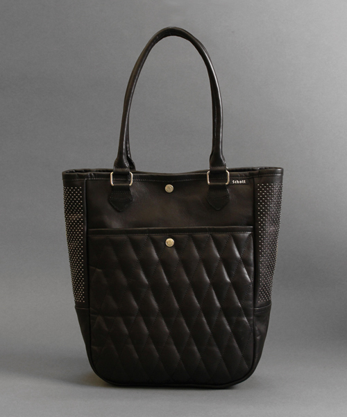 schott(ショット)の「Schott/ショット/STUDS TOTE BAG/スタッズ トート バッグ(トートバッグ・メンズ・ブラック/ブラック系その他・FREE)」の2枚目の写真