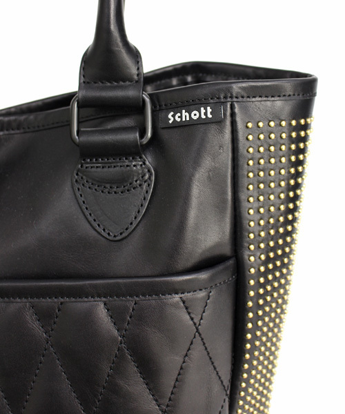 schott(ショット)の「Schott/ショット/STUDS TOTE BAG/スタッズ トート バッグ(トートバッグ・メンズ・ブラック/ブラック系その他・FREE)」の4枚目の写真