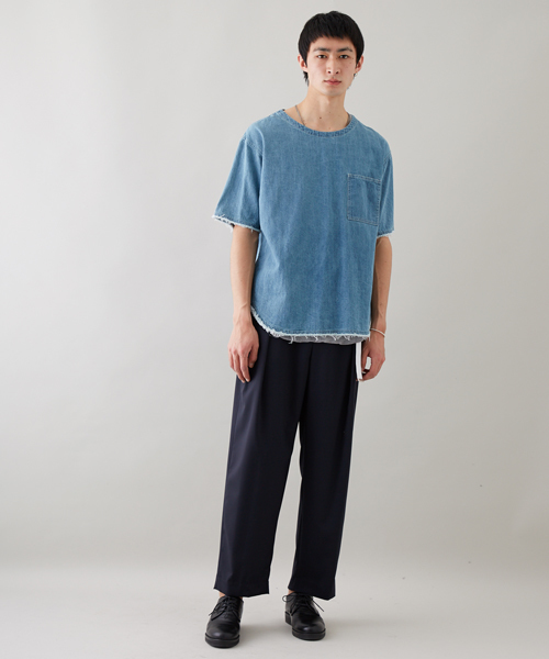 STUDIOUS(ステュディオス)の「STUDIOUS デニムプルオーバーシャツ(シャツ/ブラウス・メンズ・ブルー/サックスブルー・1/3/2)」の13枚目の写真